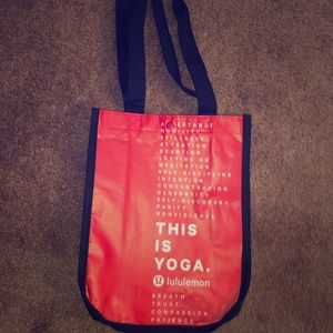 Lululemon tote bag—small—red with white writing